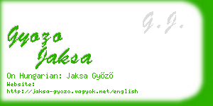 gyozo jaksa business card