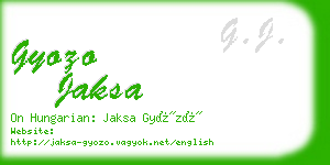 gyozo jaksa business card